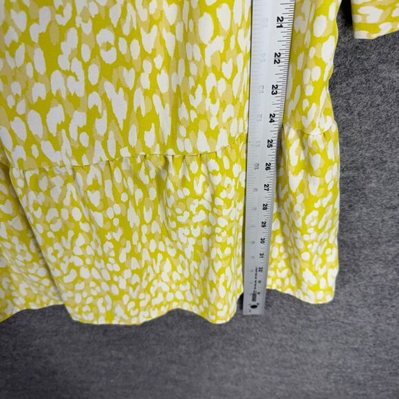 Who What Wear Mini Dress Women M Medium Yellow Floral Short Button Long Sleeve - Picture 6 of 7